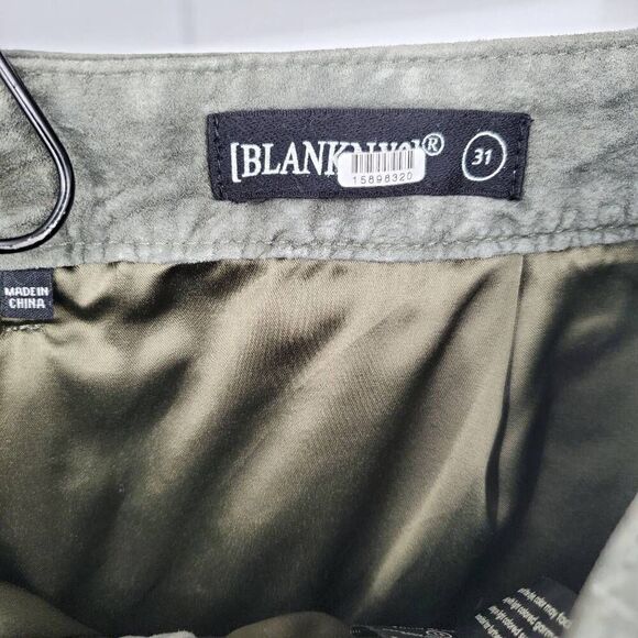 BLANKNYC Women's Hunter Green Leather Front Slit Midi Skirt Size 31 - Picture 9 of 10